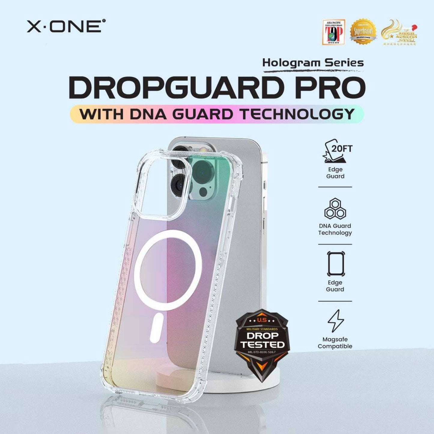 X.One Drop Guard Pro Hologram Impact Protection Case for iPhone 15 Series - MagSafe Compatible