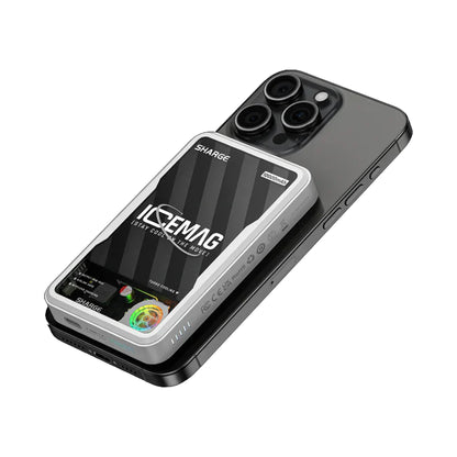 Sharge ICEMAG 10,000mAh 20W Magsafe & Qi Wireless Supported Power Bank with Active Cooling  - White - Forexengineer -Malaysia- 6973154658936