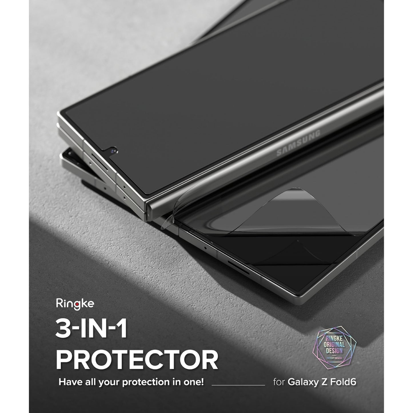 [2 PACK] Ringke 3-in-1 Protector for Samsung Galaxy Z Fold 6 - Cover Display + Inner Display + Hinge