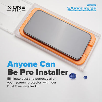X.One Upgraded Sapphire Coated Glass Screen Protector for iPhone 15 Series with Dust Free Installer Kit - Forexengineer -Malaysia- 856845678457-856845678458-856845678459-856845678460