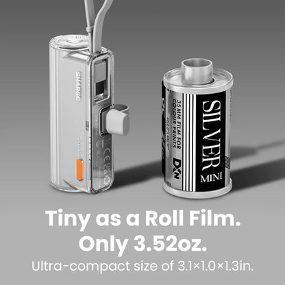 [ONLINE EXCLUSIVE] Sharge Flow Mini 5000mAh Powerbank with Built-in Cable and Interchangable Connector - Forexengineer -Malaysia- 6973154655768-6973154657717