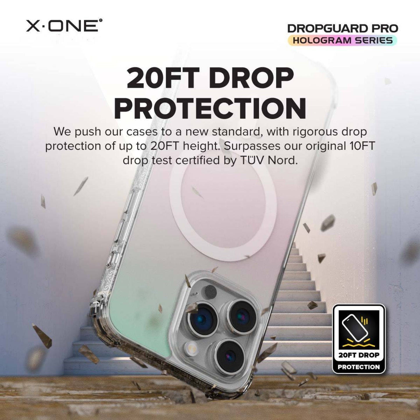 X.One Drop Guard Pro Hologram Impact Protection Case for iPhone 15 Series - MagSafe Compatible