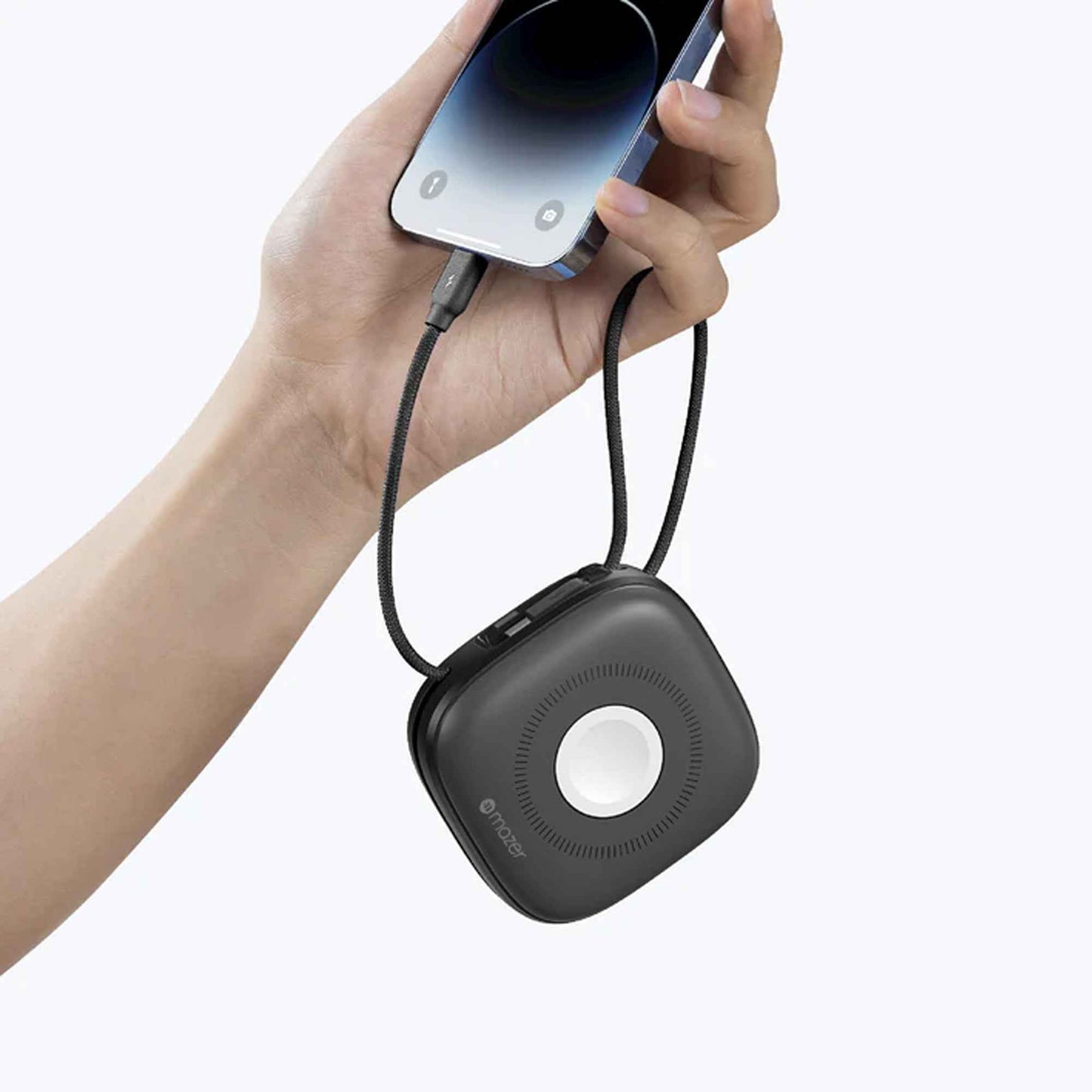 Mazer MagLink18i Trio+ 4-in-1 Magnetic Wireless Charging Power Bank with Dual Built-in Cables 10000mAh