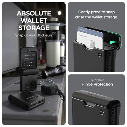 VRS Design Terra Guard Active Go for Samsung Galaxy Z Flip 5 - Case with Wallet Storage - Matte Black - Forexengineer -Malaysia- 8809919629089
