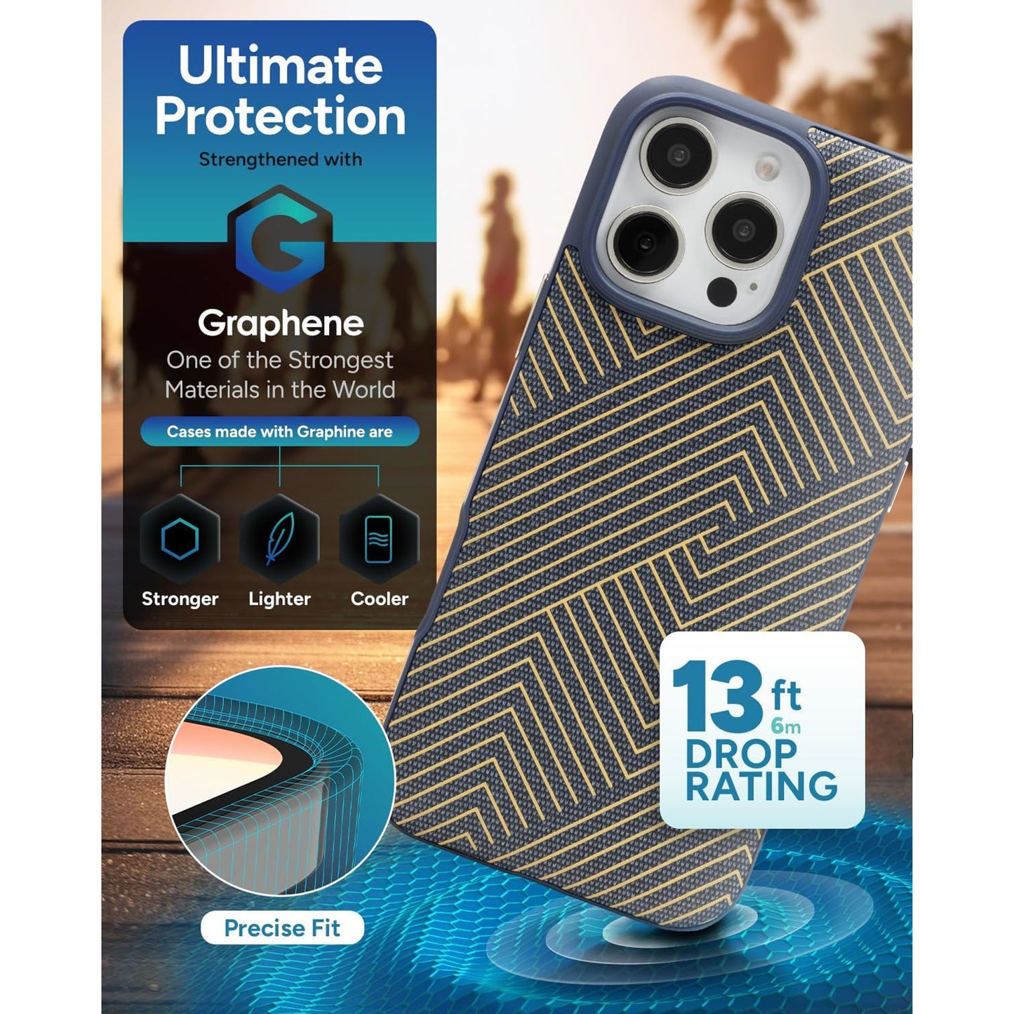 ZAGG London Snap Case for iPhone 16 Pro Max - With Stylish Fabric Exterior and Magsafe Compatible