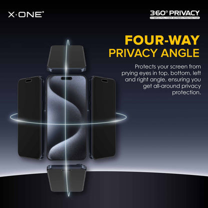 X.One 360° Anti Peeping Privacy Matte Screen Protector  for iPhone 15 / 14 / 13 / 12 Series - Forexengineer -Malaysia- 656575555593-656575555595-656575555597-656575555594-656575555589-656575555584-656575555583-656575555581-656575555572-656575555574