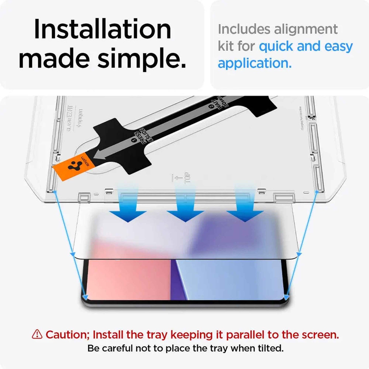 Spigen Glas.tR EZ Fit Screen Protector for iPad Pro 11" M4 / M5 ( 2025 / 2025 ) with Auto-Alignment Installation Tray