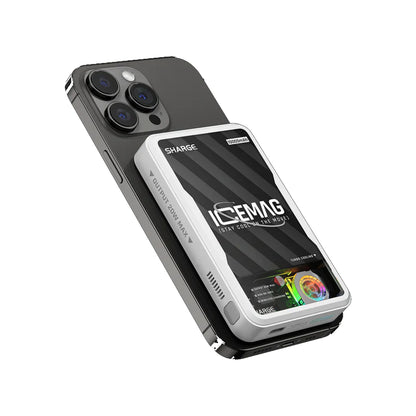 Sharge ICEMAG 10,000mAh 20W Magsafe & Qi Wireless Supported Power Bank with Active Cooling  - White - Forexengineer -Malaysia- 6973154658936