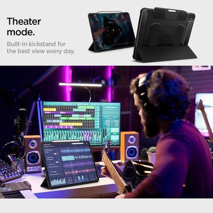 Spigen Rugged Armor Pro Case for iPad Pro 13" / iPad Air 11'' ( 2024 ) M4 - With Carbon Fiber Detailing - Black - Forexengineer -Malaysia- 8809896753319-8809896753418