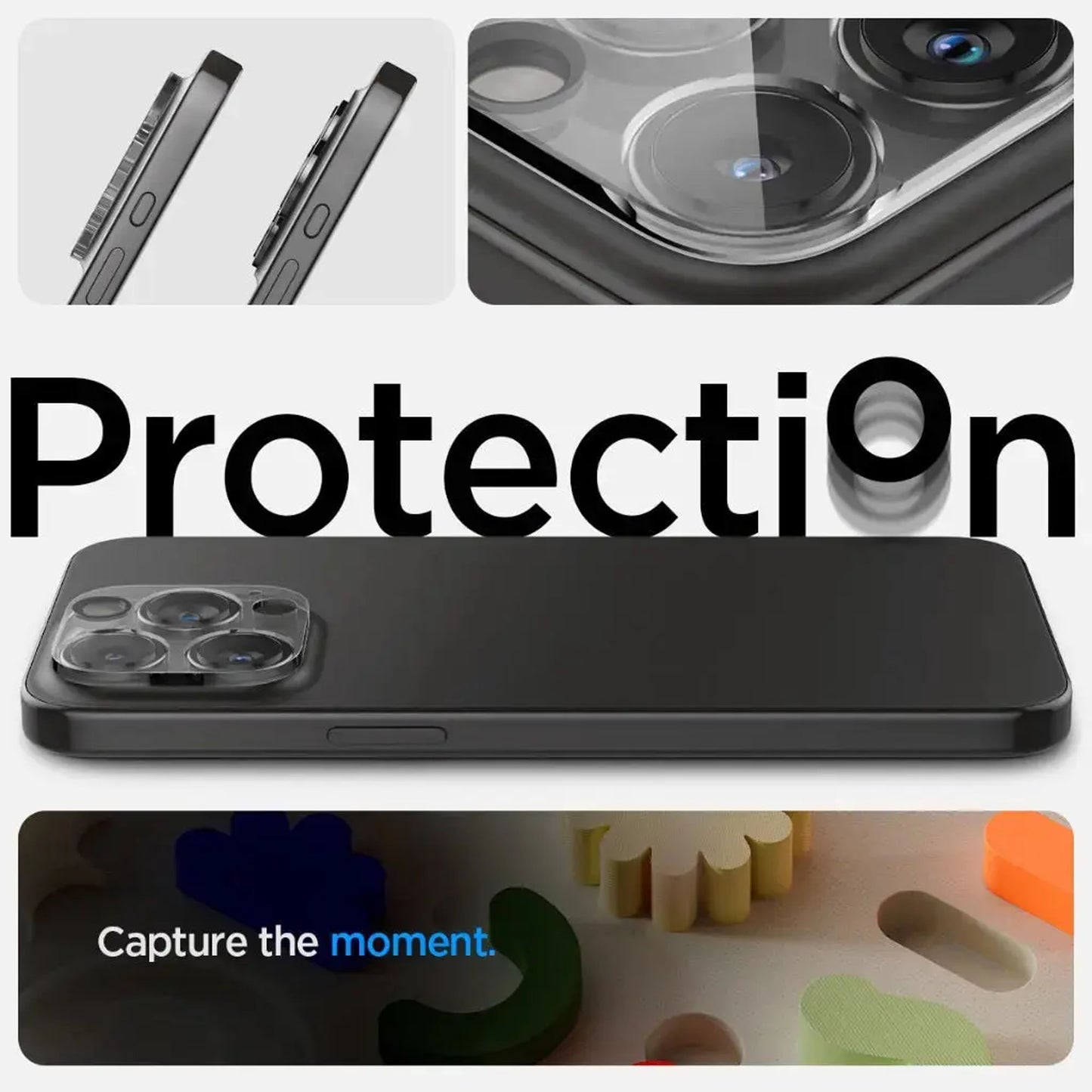 [2 PACK] Spigen Camera Lens Protector for iPhone 16 Pro Max / 16 Pro / 15 Pro Max / 15 Pro / 14 Pro Max / 14 Pro