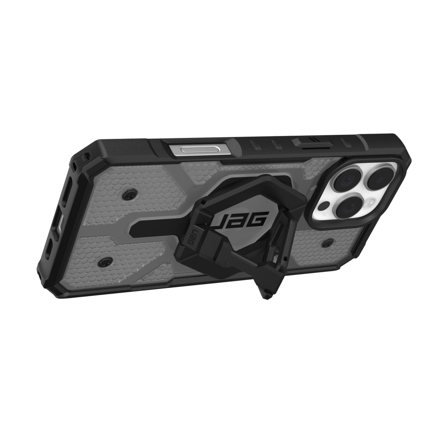 UAG Pathfinder Clear MagSafe Bundle - Ash Case + Black Ring Stand for iPhone 16 Pro Max