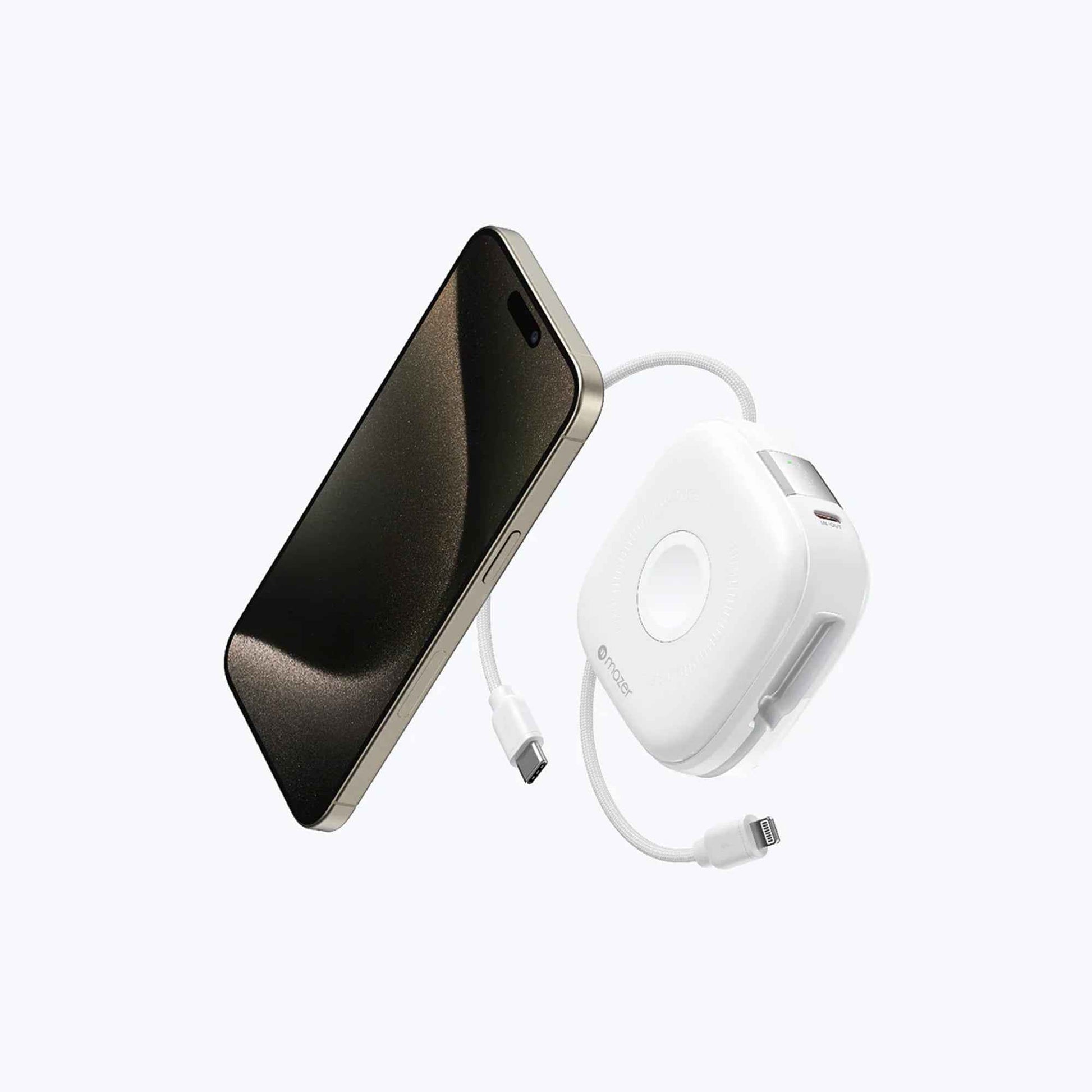 Mazer MagLink18i Trio+ 4-in-1 Magnetic Wireless Charging Power Bank with Dual Built-in Cables 10000mAh