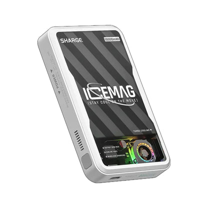 Sharge ICEMAG 10,000mAh 20W Magsafe & Qi Wireless Supported Power Bank with Active Cooling  - White - Forexengineer -Malaysia- 6973154658936