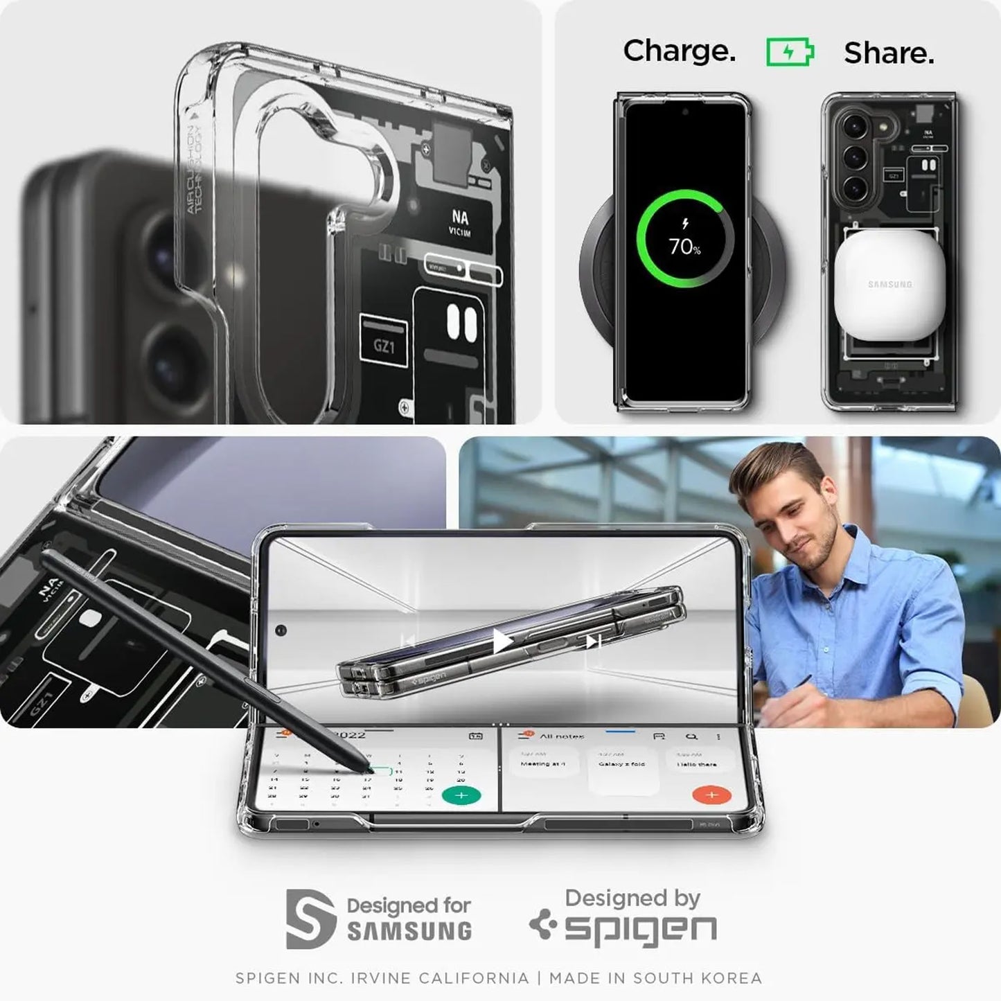 Spigen Ultra Hybrid for Samsung Galaxy Z Fold 5 - Mil-grade certified with Air Cushion Technology