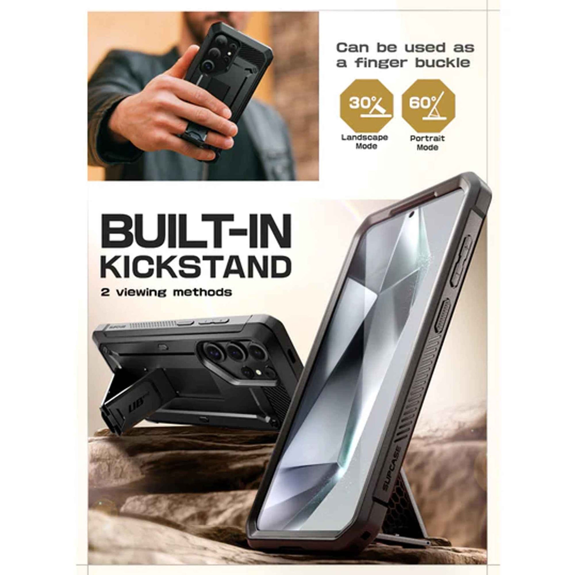 SUPCASE UB Pro for Samsung Galaxy S25 Ultra - With Built-in Screen Protector and Kickstand
