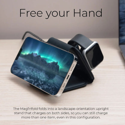Mazer Mag Trifold 3-in-1 Foldable Wireless Charger - MagSafe and Apple Watch Charge Compatible with adapter 30W GAN - Forexengineer -Malaysia