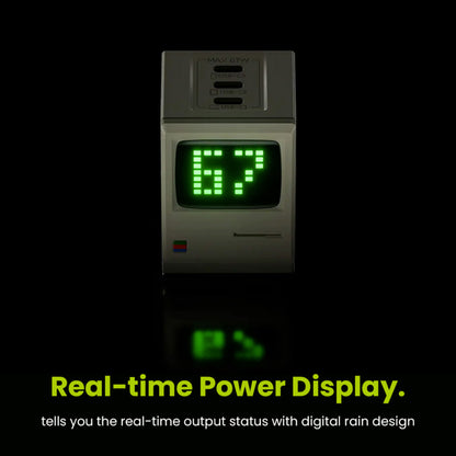 [ONLINE EXCLUSIVE] Sharge Shargeek Retro 67W GaN 3 Port USB-C PD 3.0 Wall Charger with Smart LED Display - Forexengineer -Malaysia- 6973154656277