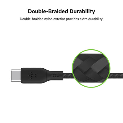 [ONLINE EXCLUSIVE] BELKIN BoostCharge USB-C to USB-C 100W USB 2.0 480 Mbps Braided Cable - Forexengineer -Malaysia- CAB014BT2MBK-745883842117