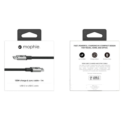 Mophie Cable 100W USB-C to USB-C 3.1 Charge & Sync Cable ( 5GBPS ) High Speed Data Transfer - Forexengineer -Malaysia- 840056174030-840056174047