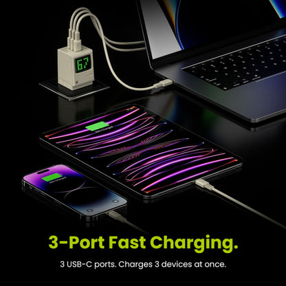 [ONLINE EXCLUSIVE] Sharge Shargeek Retro 67W GaN 3 Port USB-C PD 3.0 Wall Charger with Smart LED Display - Forexengineer -Malaysia- 6973154656277