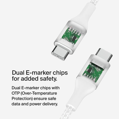 [ONLINE EXCLUSIVE] BELKIN BoostCharge USB-C to USB-C 240W PD3.1 480 Mbps Braided Cable - Forexengineer -Malaysia- 745883859047-745883859061-745883859054-CAB015BT2MWH