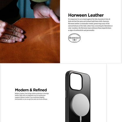 Nomad Modern Horween Leather Case for iPhone 15 / 14 Series - Magsafe Compatible - Forexengineer -Malaysia- 856500016214-856500016160-856500012797-856500016078-856500016177-856500016122-856500012759