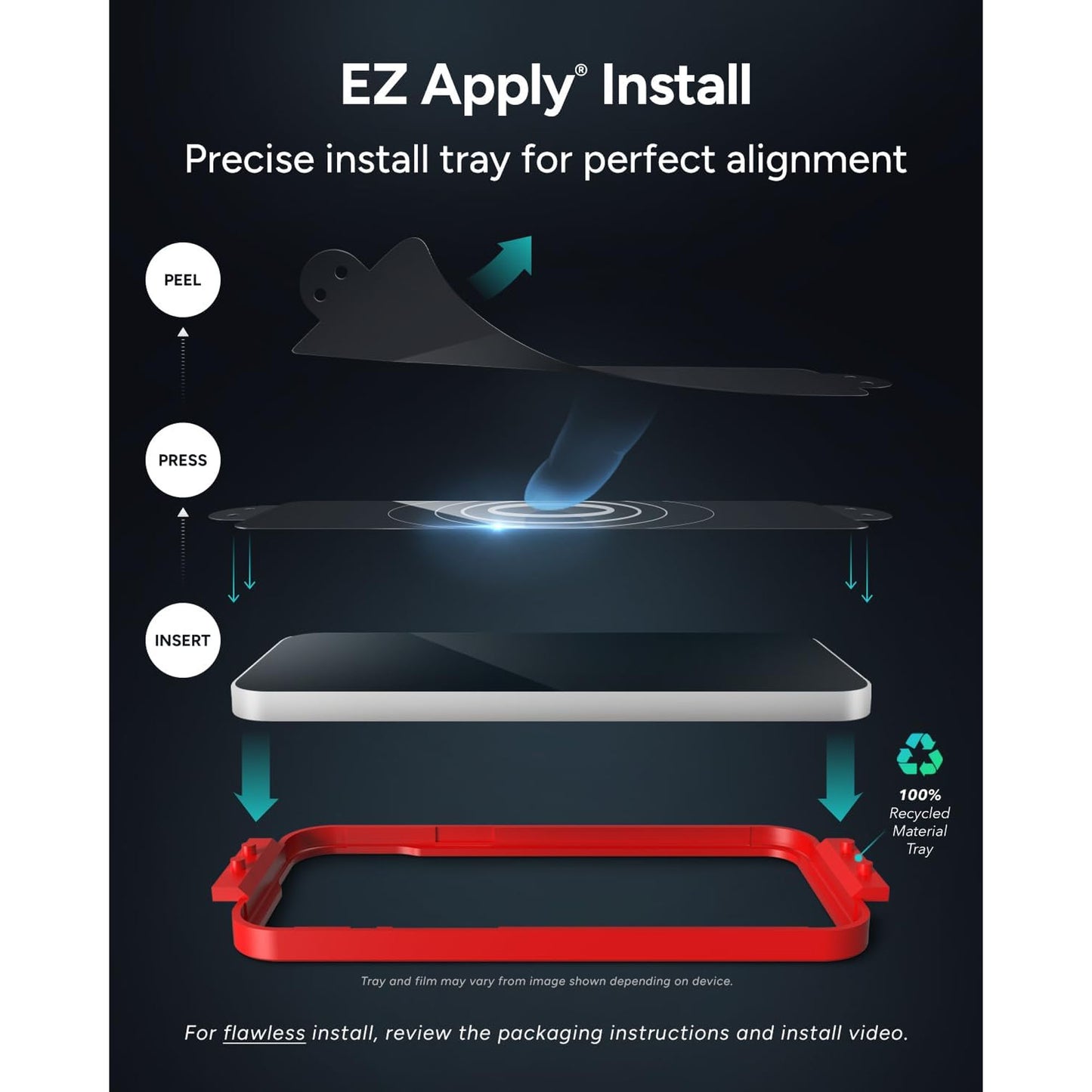 ZAGG Glass Screen Protector for iPad Pro 11" / iPad Pro 13" ( 2024 ) M4 with EZ Apply Installation Tray - Clear