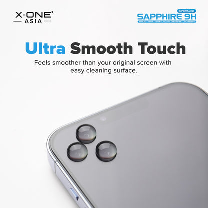 X.One Upgraded Sapphire Coated Glass Screen Protector for iPhone 15 Series with Dust Free Installer Kit - Forexengineer -Malaysia- 856845678457-856845678458-856845678459-856845678460