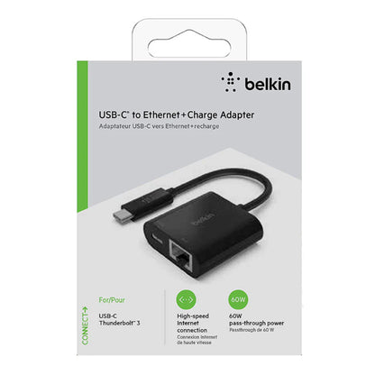 [ONLINE EXCLUSIVE] BELKIN USB-C to Ethernet + Charge Adapter 60W PD 1000 Mbps - Forexengineer-malaysia