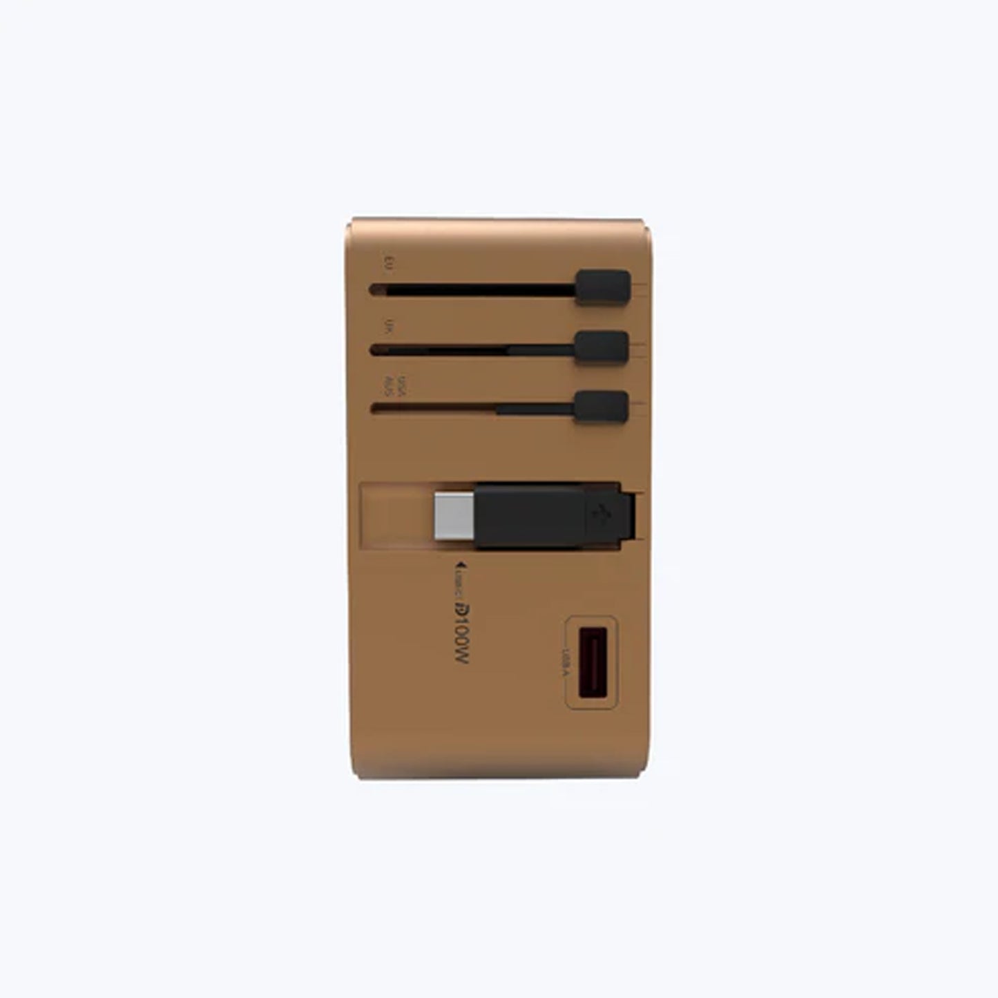 MAZER Infinite Travel Adapter PD100W GaN Universal Travel Charger With Built-in USB C Cable