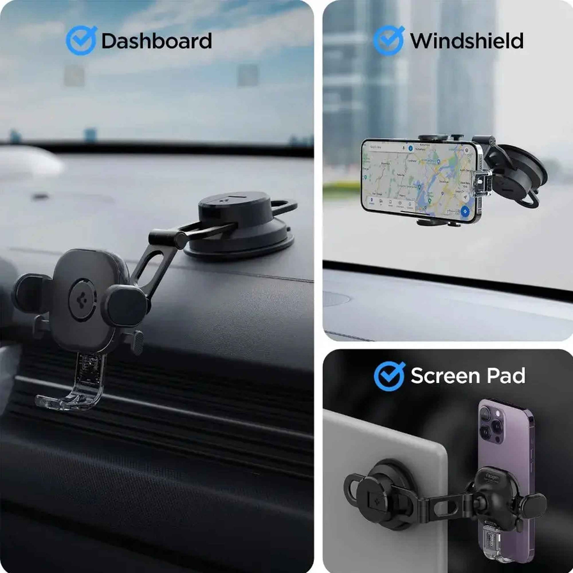 Spigen UTS35 OneTap Universal Car Mount for Dashboard and Windshield
