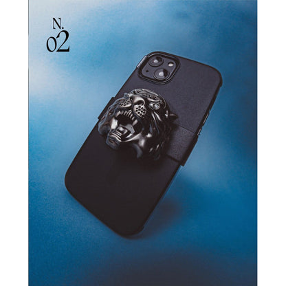 PopSockets Swappable PopGrip Luxe - Heavy Metal Skull / Tigers Eye - Forexengineer -Malaysia- 840173720721-840173724033