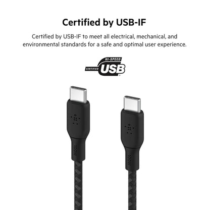 [ONLINE EXCLUSIVE] BELKIN BoostCharge USB-C to USB-C 100W USB 2.0 480 Mbps Braided Cable - Forexengineer -Malaysia- CAB014BT2MBK-745883842117