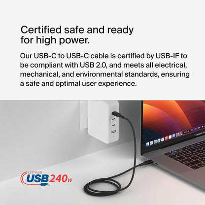 [ONLINE EXCLUSIVE] BELKIN BoostCharge USB-C to USB-C 240W PD3.1 480 Mbps Braided Cable - Forexengineer -Malaysia- 745883859047-745883859061-745883859054-CAB015BT2MWH