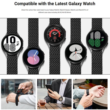 PITAKA Carbon Fiber Watch Band Modern Series for Samsung Galaxy Watch4, Watch4 Classic, Watch5, and Watch5 Pro all size - Forexengineer -Malaysia- 7493554139112
