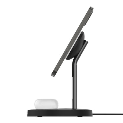 [ONLINE EXCLUSIVE] BELKIN BoostCharge Pro 2-in-1 Wireless Charger Stand with MagSafe 15W - Black - Forexengineer -Malaysia- 745883819126