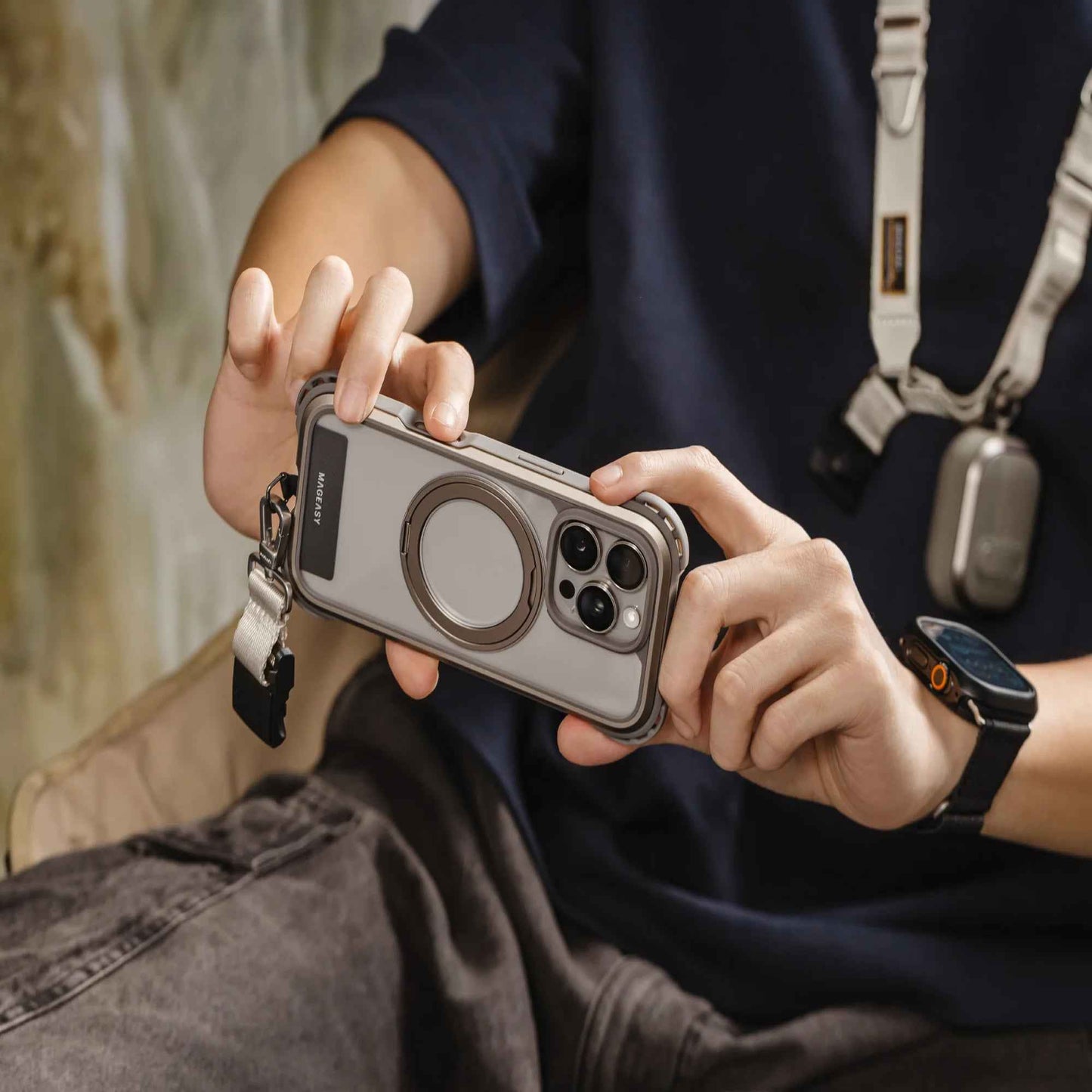 MAGEASY 20mm Fidlock Mono Utility Strap + Strap Card - Multiple Loops for Hands-Free Carrying