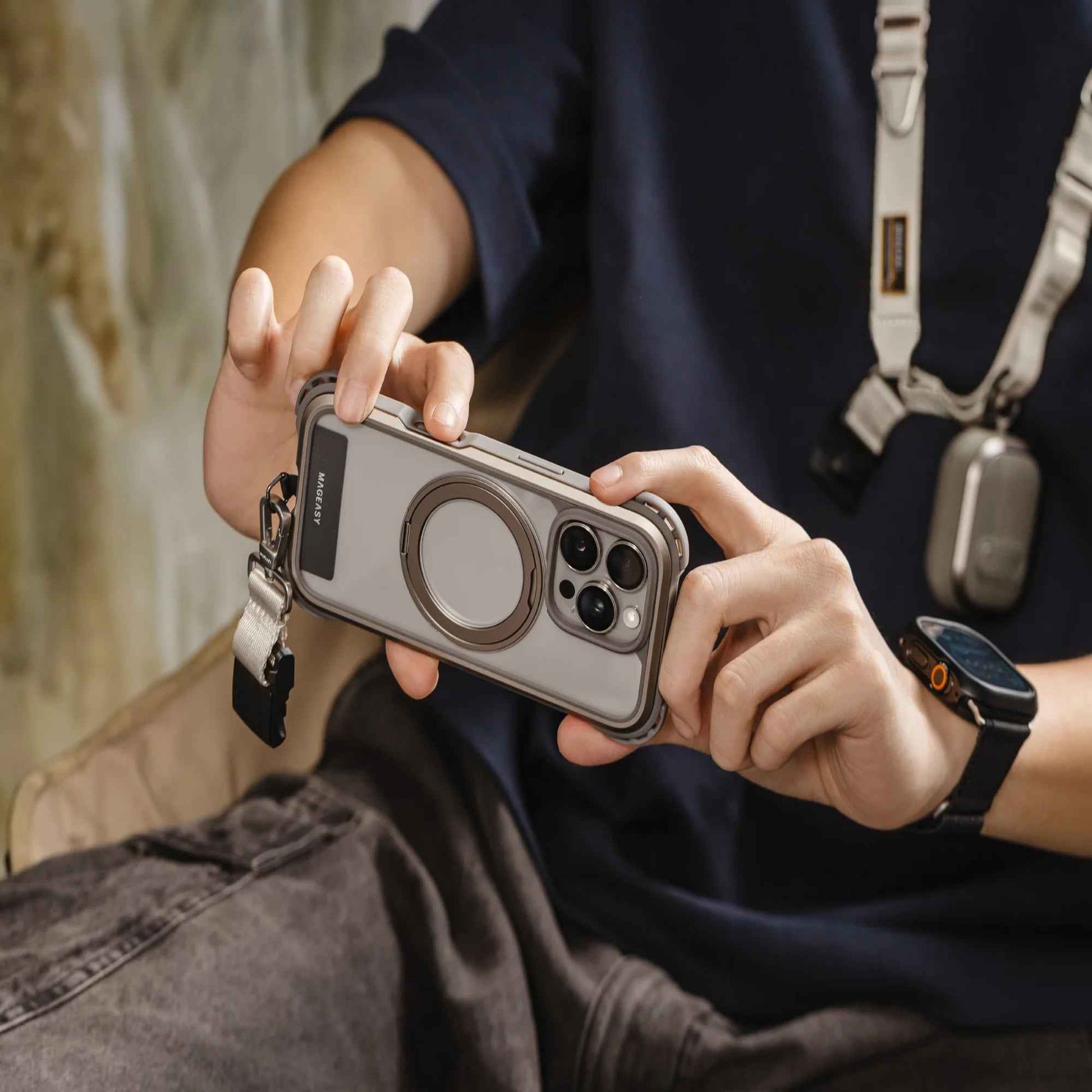 MAGEASY 20mm Fidlock Mono Utility Strap + Strap Card - Multiple Loops for Hands-Free Carrying