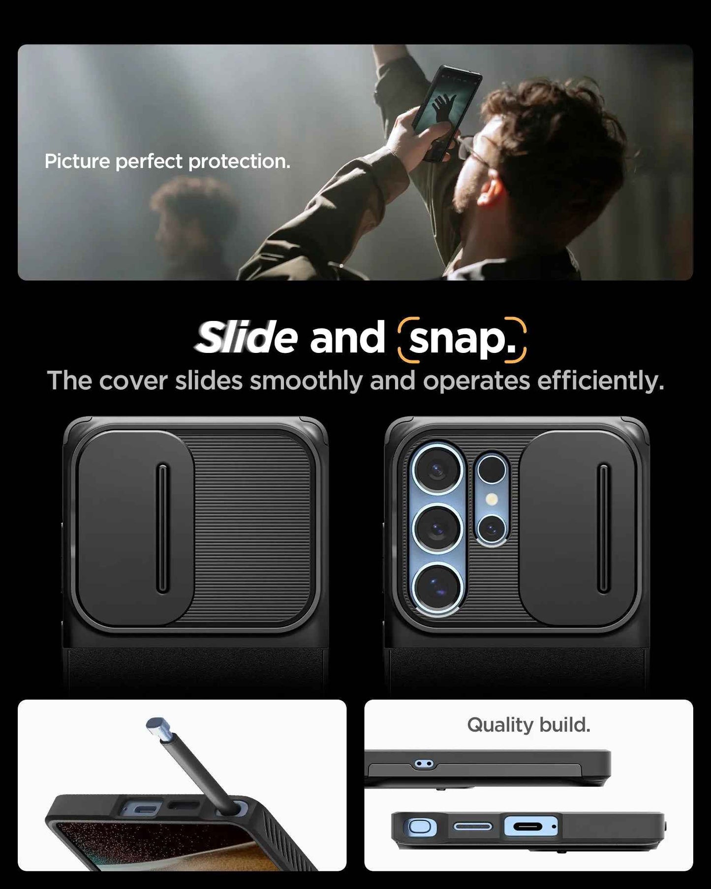 Spigen Optik Armor for Samsung Galaxy S25 Ultra - Case with Camera Protection