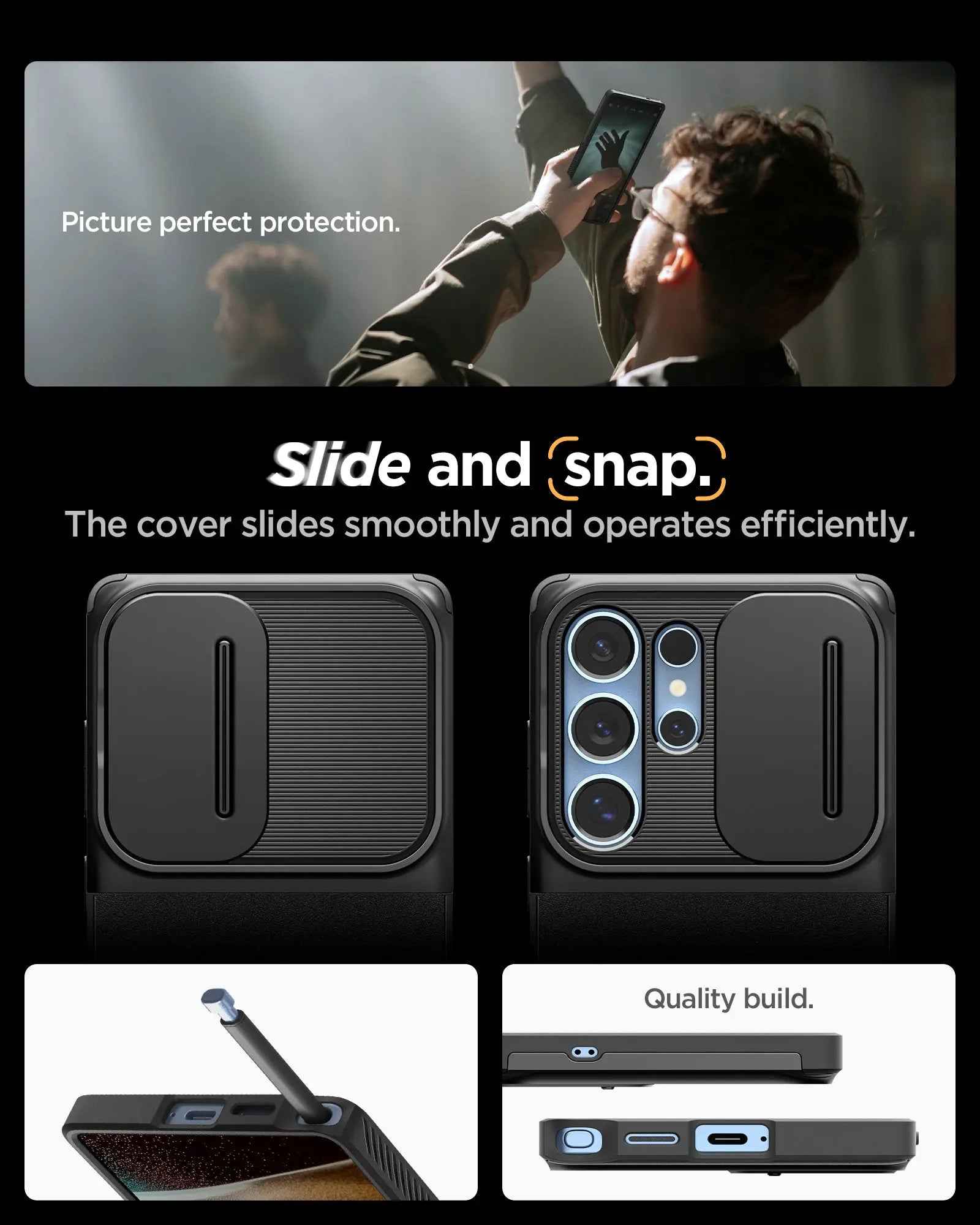 Spigen Optik Armor for Samsung Galaxy S25 Ultra - Case with Camera Protection