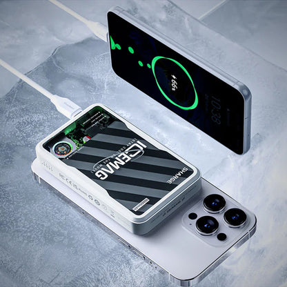 Sharge ICEMAG 10,000mAh 20W Magsafe & Qi Wireless Supported Power Bank with Active Cooling  - White - Forexengineer -Malaysia- 6973154658936