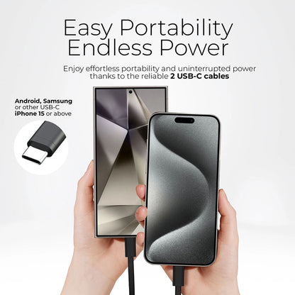 Mazer PowerCharge Link 1020 10,000mAh PD20W ( Built-in Dual USB C Cables ) Power Bank - Forexengineer -Malaysia