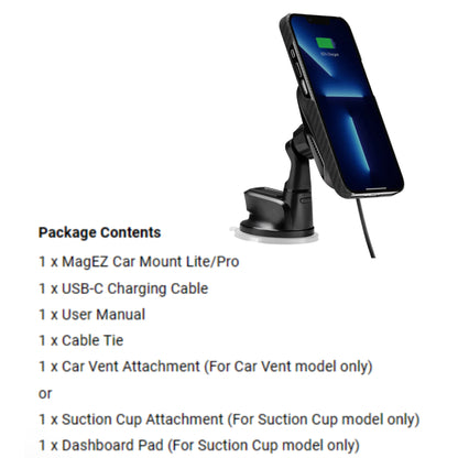 PITAKA MagEZ Car Mount Pro with Wireless MagSafe Charging - Suction Cup - Forexengineer -Malaysia- 6321116731584