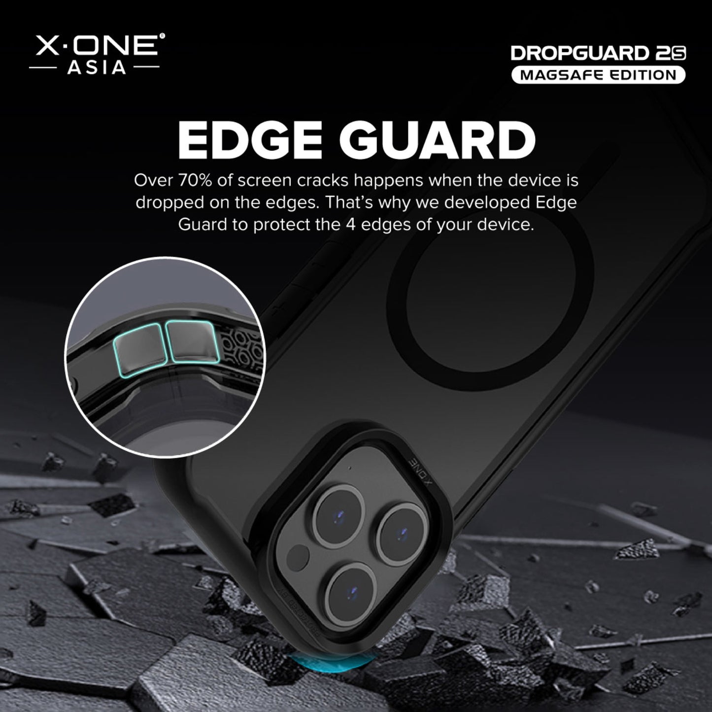 X.One Dropguard 2S for iPhone 15 Series Impact Protection Case - MagSafe Compatible