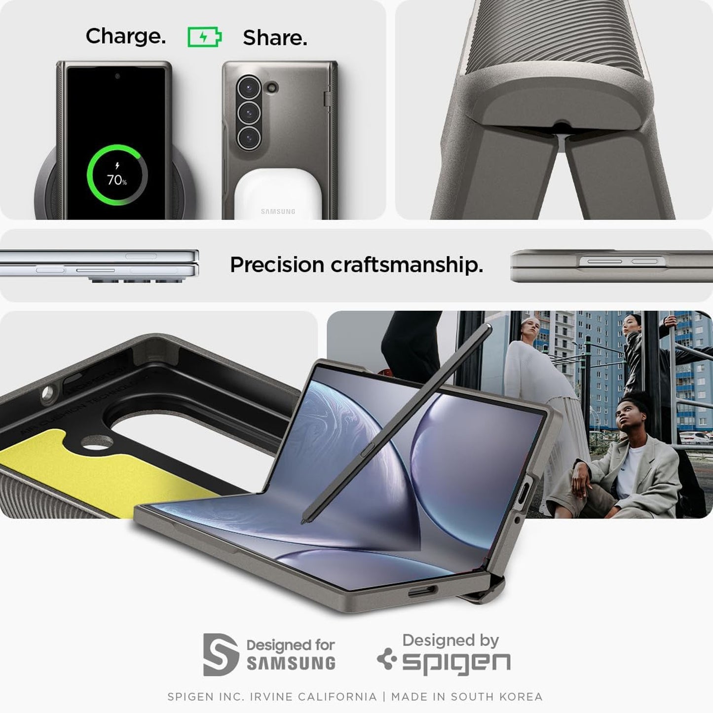 Spigen Slim Armor Pro  for Samsung Galaxy Z Fold 6 - Smooth Hinge and Drop Protection