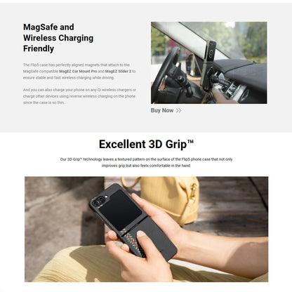 PITAKA MagEZ Case 3 for Samsung Galaxy Z Flip 5 - Forexengineer -Malaysia- 7493554146110-749355414628