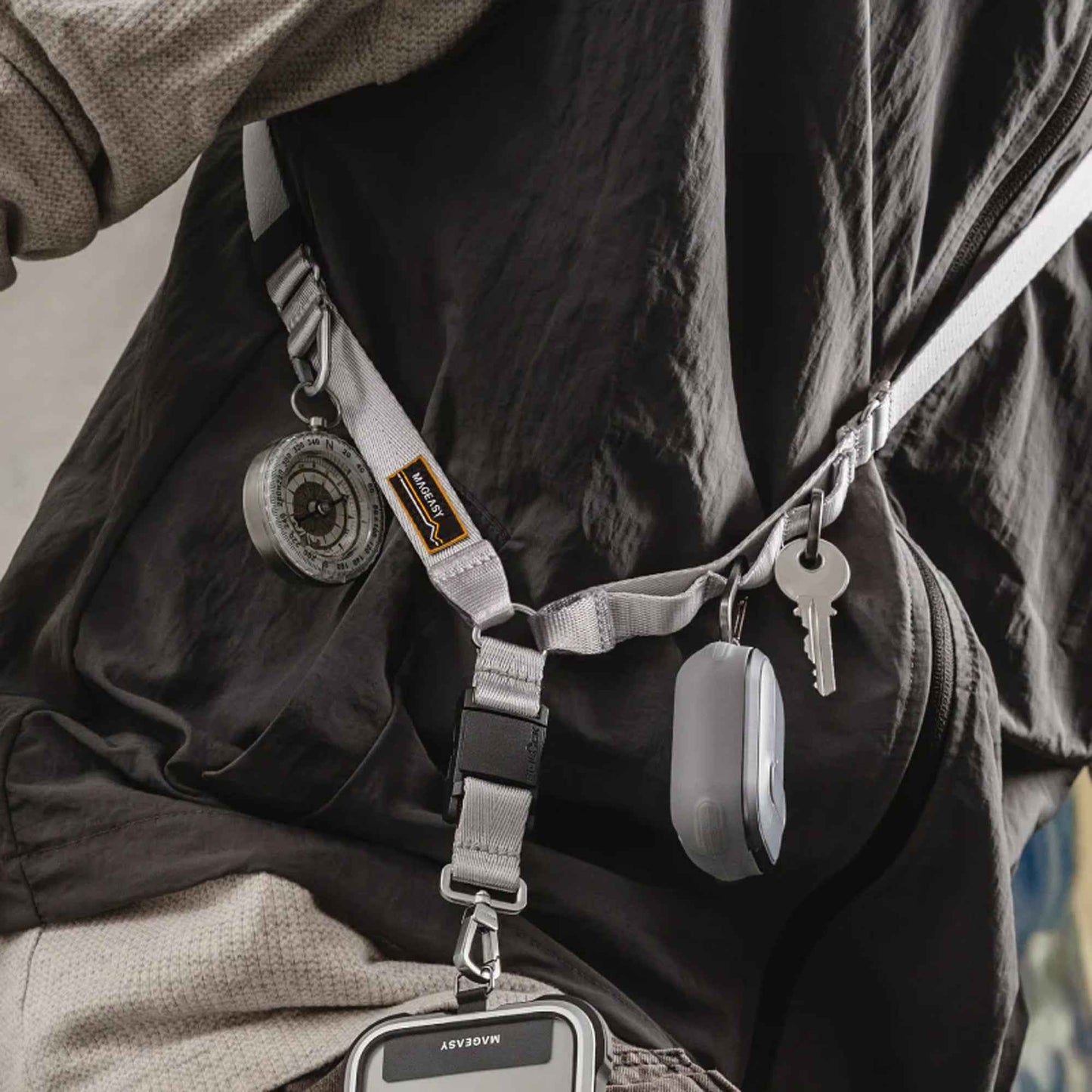 MAGEASY 20mm Fidlock Mono Utility Strap + Strap Card - Multiple Loops for Hands-Free Carrying