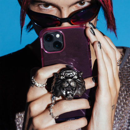 PopSockets Swappable PopGrip Luxe - Heavy Metal Skull / Tigers Eye - Forexengineer -Malaysia- 840173720721-840173724033