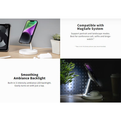 SwitchEasy MagPower 2-in-1 Magnetic Wireless Charger (15W) - White - Forexengineer -Malaysia- 4895241113208