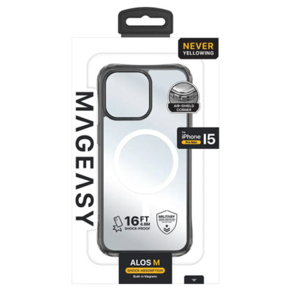 MAGEASY Alos M Anti-Yellowing Contoured Bumper Case for iPhone 15 Series - Magsafe Compatible - Transparent - Forexengineer -Malaysia- 4895241116292-4895241116285-4895241116278-4895241116261